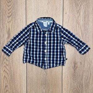 Jasper Conran - Junior J. Navy and White Checkered Button-Down Shirt for Babies